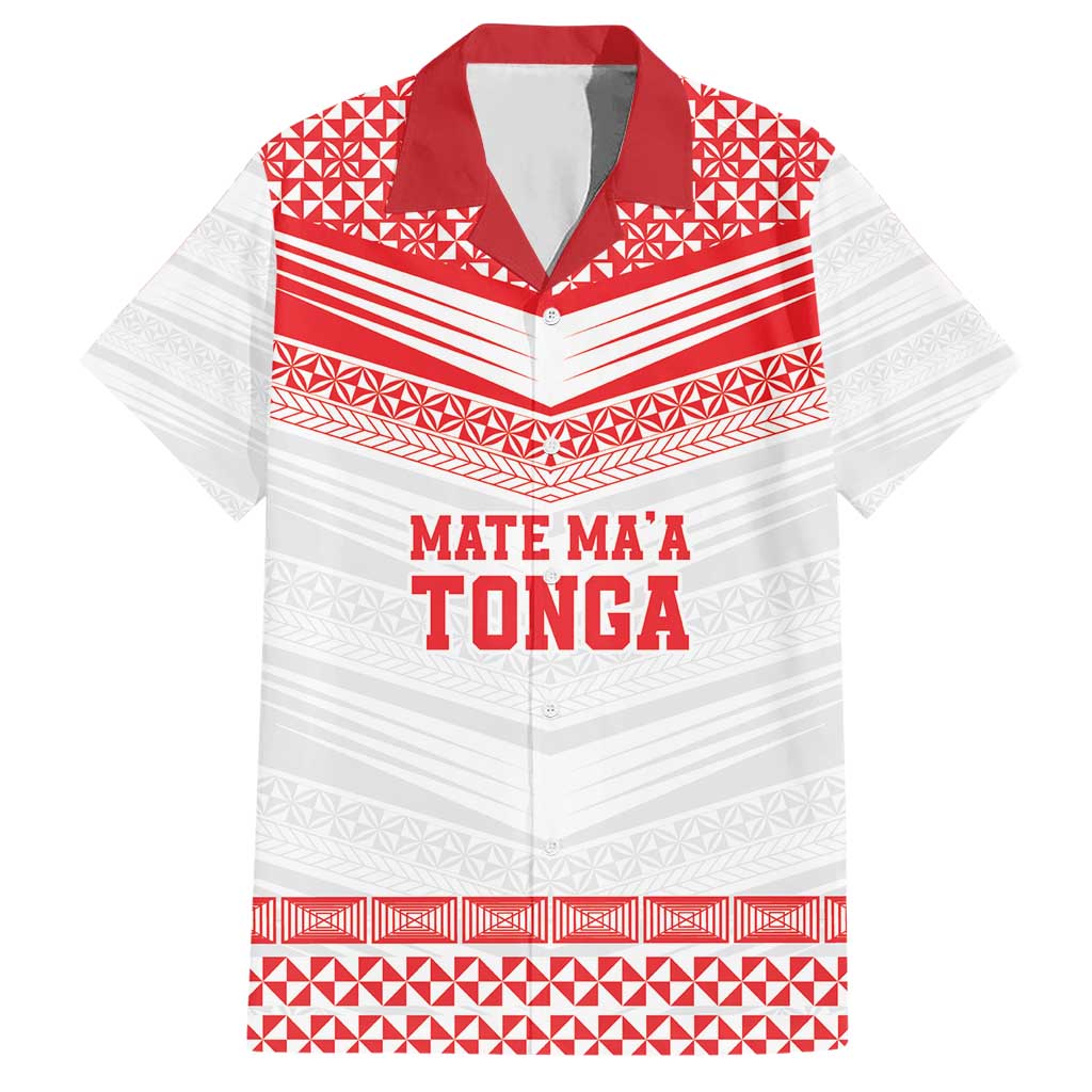 Custom Mate Ma'a Tonga Heritage Hawaiian Shirt Pacific Tribal Rugby White Edition - Polynesian Pride