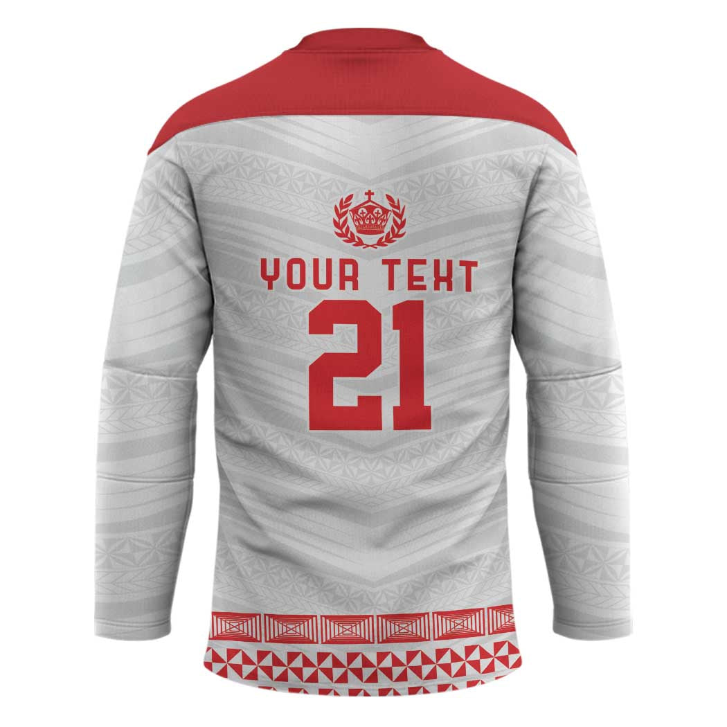 Custom Mate Ma'a Tonga Heritage Hockey Jersey Pacific Tribal Rugby White Edition LT9 - Polynesian Pride