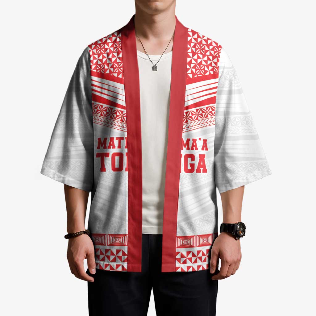 Custom Mate Ma'a Tonga Heritage Kimono Pacific Tribal Rugby White Edition - Polynesian Pride