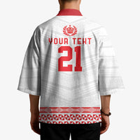 Custom Mate Ma'a Tonga Heritage Kimono Pacific Tribal Rugby White Edition - Polynesian Pride