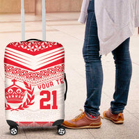 Custom Mate Ma'a Tonga Heritage Luggage Cover Pacific Tribal Rugby White Edition LT9 White - Polynesian Pride