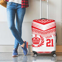 Custom Mate Ma'a Tonga Heritage Luggage Cover Pacific Tribal Rugby White Edition LT9 - Polynesian Pride