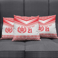 Custom Mate Ma'a Tonga Heritage Pillow Cover Pacific Tribal Rugby White Edition LT9 - Polynesian Pride