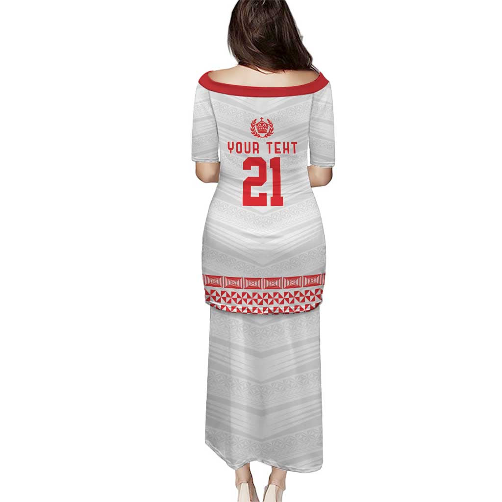 Custom Mate Ma'a Tonga Heritage Puletasi Pacific Tribal Rugby White Edition LT9 - Polynesian Pride