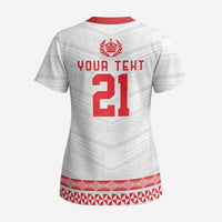 Custom Mate Ma'a Tonga Heritage Scrub Top Pacific Tribal Rugby White Edition - Polynesian Pride