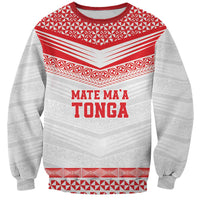 Custom Mate Ma'a Tonga Heritage Sweatshirt Pacific Tribal Rugby White Edition - Polynesian Pride