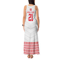 Custom Mate Ma'a Tonga Heritage Tank Maxi Dress Pacific Tribal Rugby White Edition LT9 - Polynesian Pride