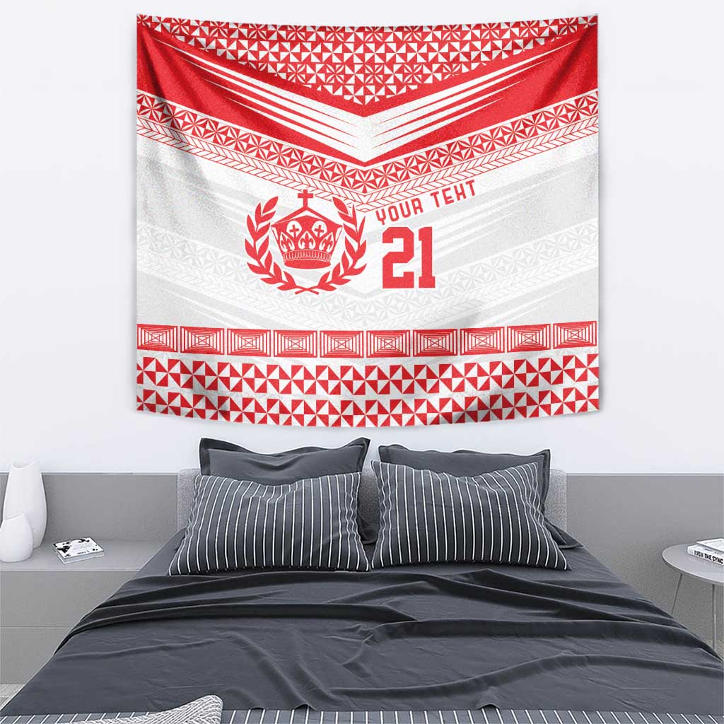 Custom Mate Ma'a Tonga Heritage Tapestry Pacific Tribal Rugby White Edition LT9 - Polynesian Pride