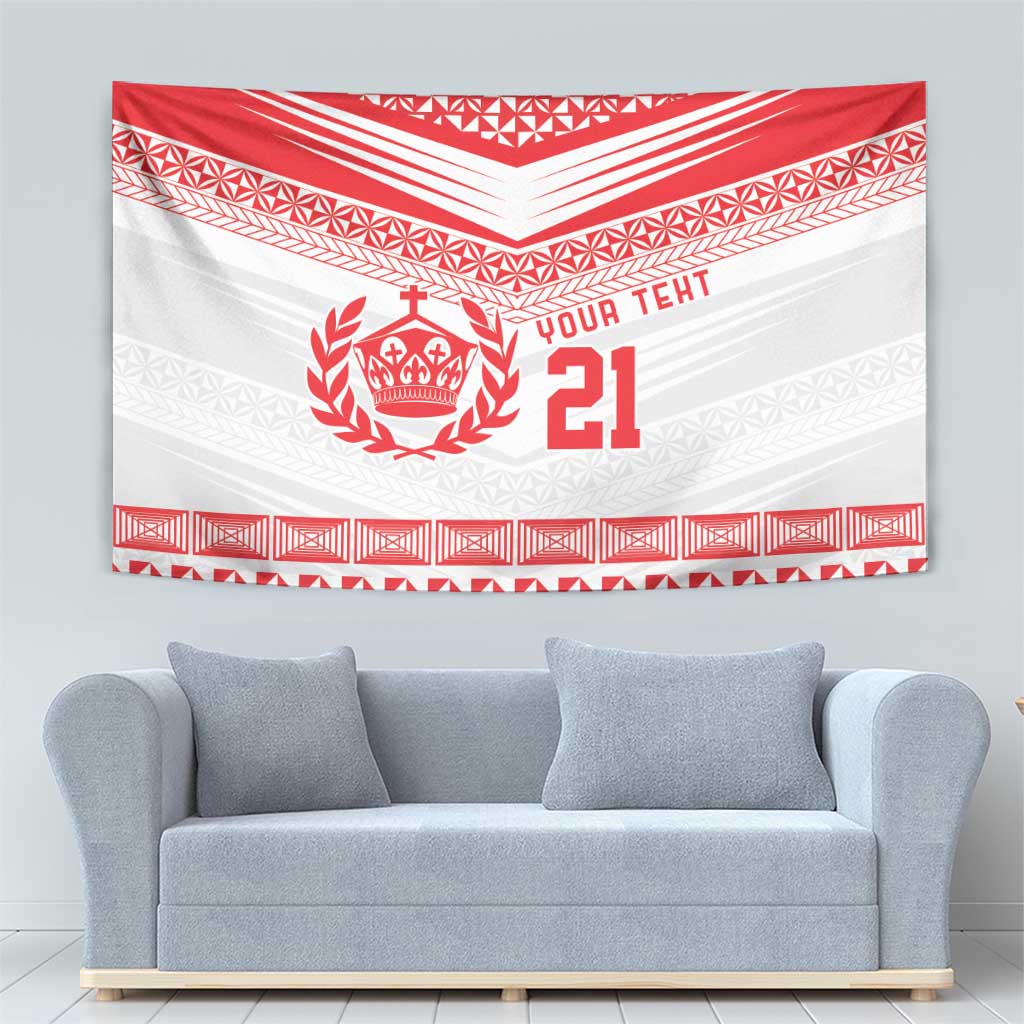 Custom Mate Ma'a Tonga Heritage Tapestry Pacific Tribal Rugby White Edition LT9 - Polynesian Pride