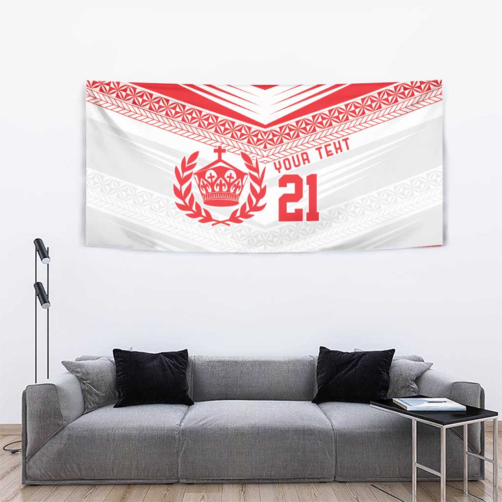 Custom Mate Ma'a Tonga Heritage Tapestry Pacific Tribal Rugby White Edition LT9 - Polynesian Pride