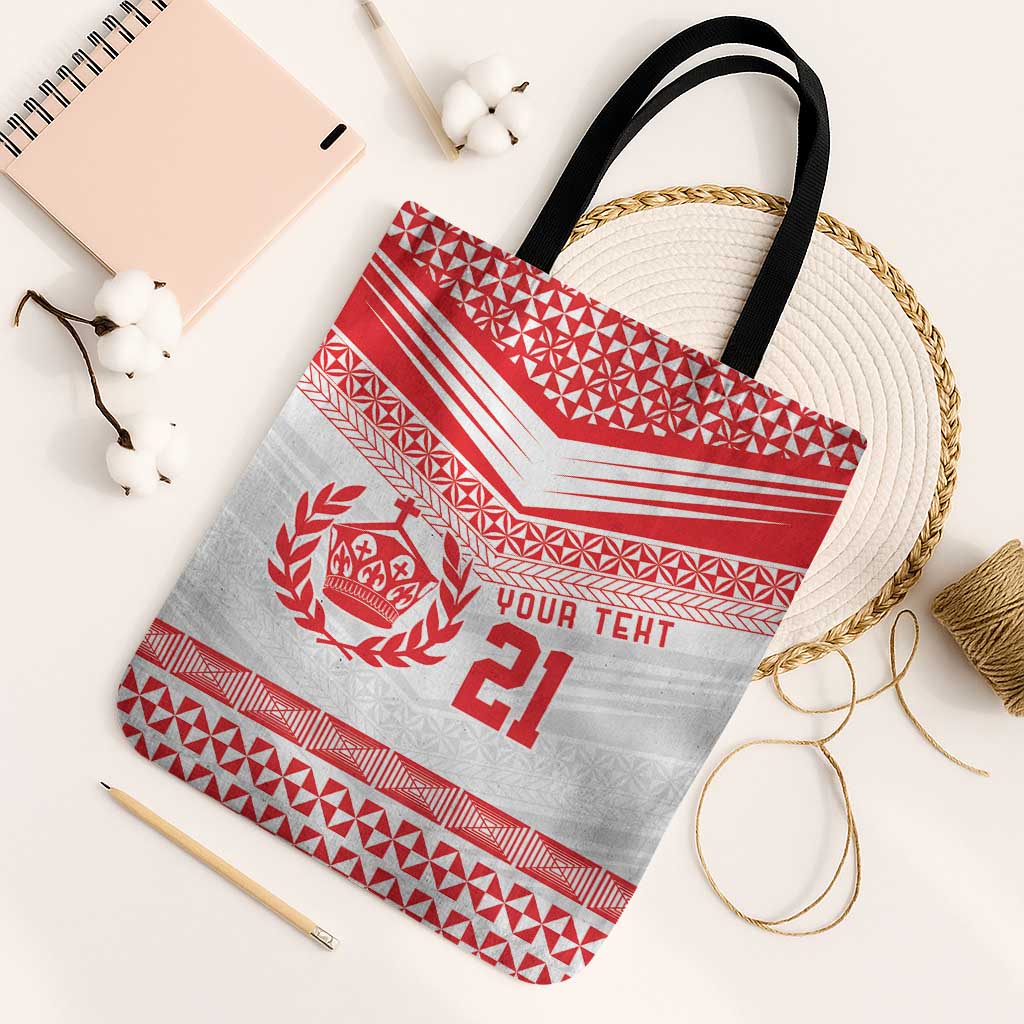 Custom Mate Ma'a Tonga Heritage Tote Bag Pacific Tribal Rugby White Edition - Polynesian Pride