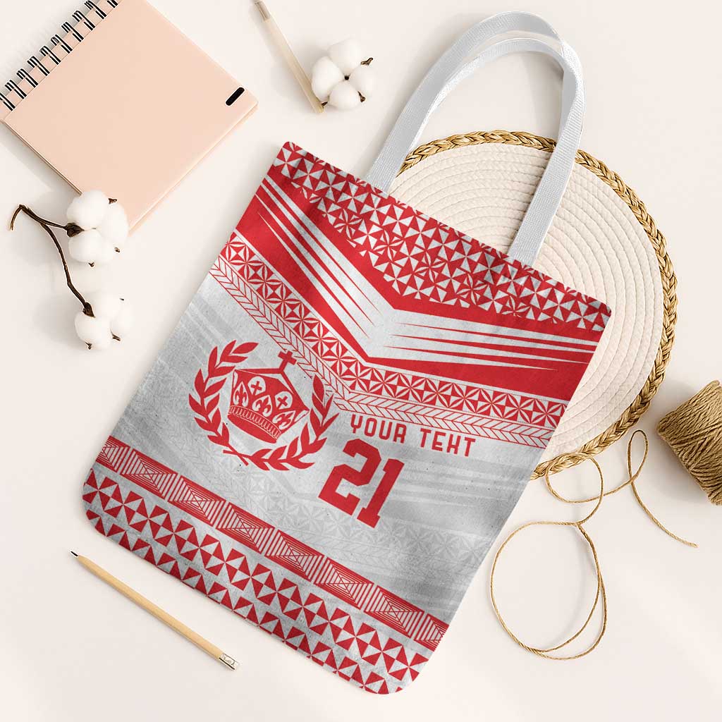 Custom Mate Ma'a Tonga Heritage Tote Bag Pacific Tribal Rugby White Edition - Polynesian Pride