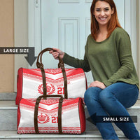 Custom Mate Ma'a Tonga Heritage Travel Bag Pacific Tribal Rugby White Edition - Polynesian Pride