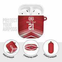 Custom Pacific Rugby Spirit AirPods Case Tonga Ngatu Pride Red Edition - Polynesian Pride