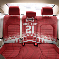 Custom Pacific Rugby Spirit Back Car Seat Cover Tonga Ngatu Pride Red Edition - Polynesian Pride