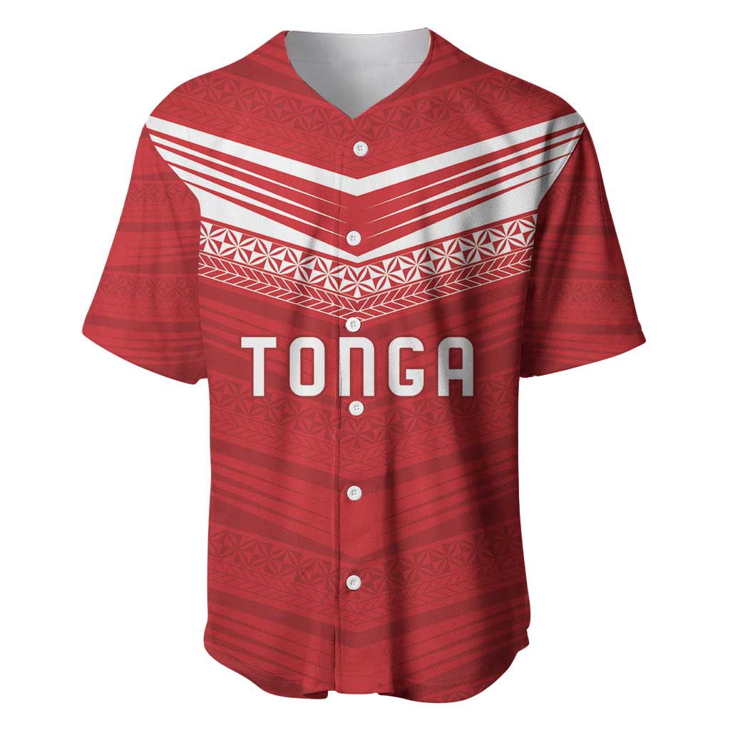Custom Pacific Rugby Spirit Baseball Jersey Tonga Ngatu Pride Red Edition LT9 Red - Polynesian Pride