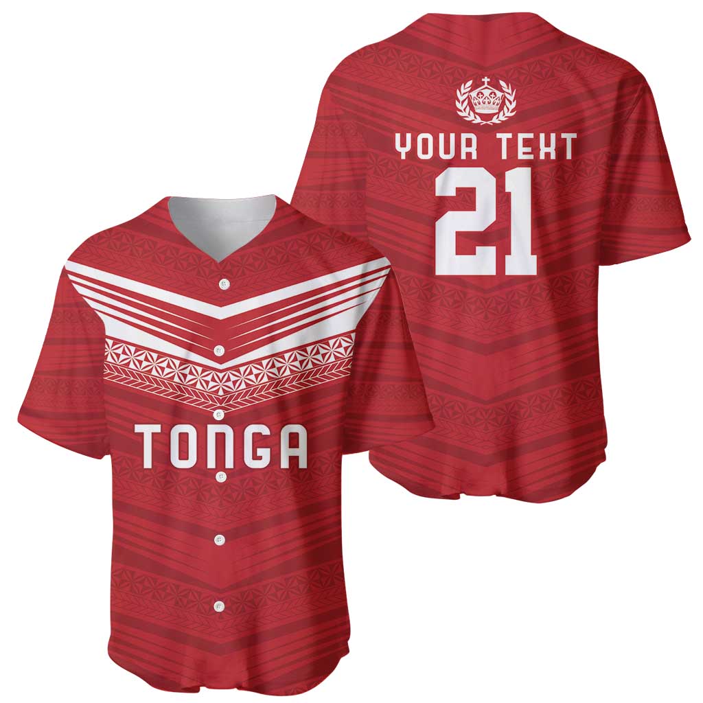 Custom Pacific Rugby Spirit Baseball Jersey Tonga Ngatu Pride Red Edition LT9 - Polynesian Pride