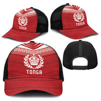 Pacific Rugby Spirit Baseball Net Cap Tonga Ngatu Pride Red Edition - Polynesian Pride