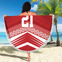 Custom Pacific Rugby Spirit Beach Blanket Tonga Ngatu Pride Red Edition LT9 - Polynesian Pride