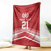 Custom Pacific Rugby Spirit Blanket Tonga Ngatu Pride Red Edition - Polynesian Pride