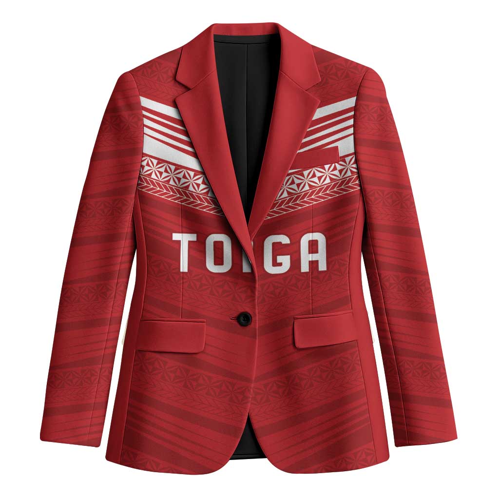 Custom Pacific Rugby Spirit Blazer Tonga Ngatu Pride Red Edition LT9 Unisex Red - Polynesian Pride