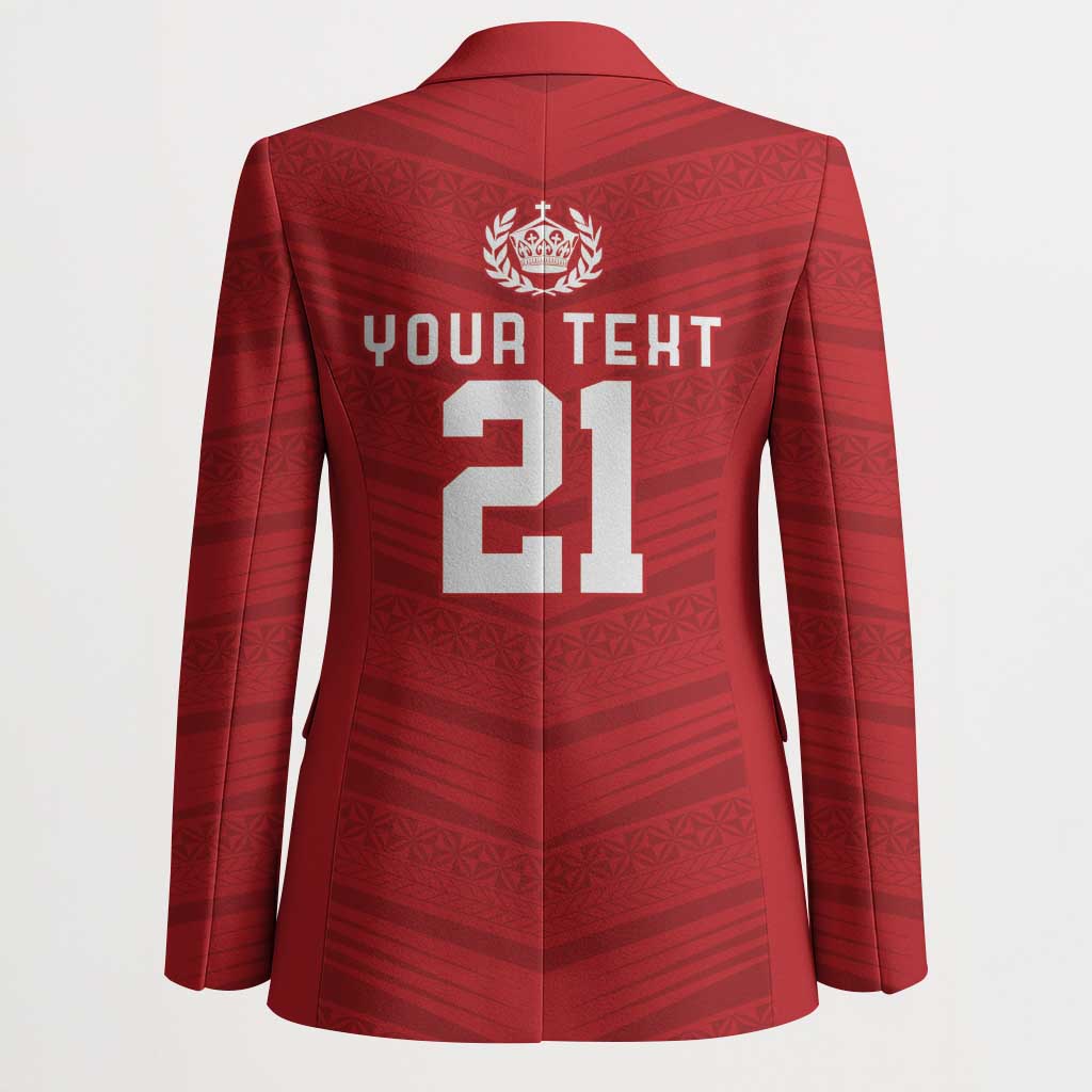 Custom Pacific Rugby Spirit Blazer Tonga Ngatu Pride Red Edition LT9 - Polynesian Pride