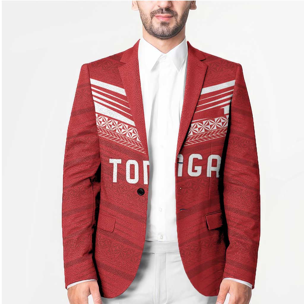 Custom Pacific Rugby Spirit Blazer Tonga Ngatu Pride Red Edition LT9 - Polynesian Pride