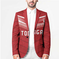 Custom Pacific Rugby Spirit Blazer Tonga Ngatu Pride Red Edition LT9 - Polynesian Pride