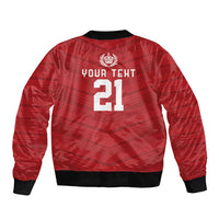 Custom Pacific Rugby Spirit Bomber Jacket Tonga Ngatu Pride Red Edition LT9 - Polynesian Pride