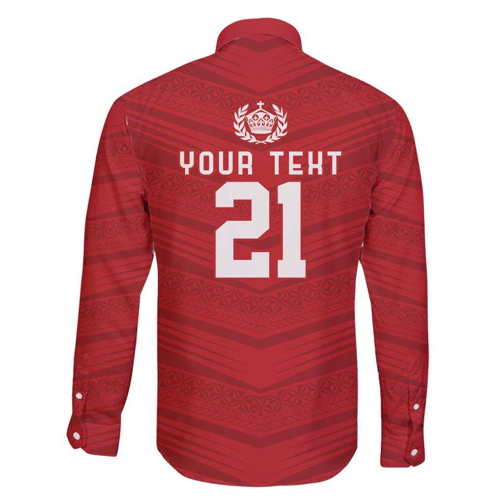 Custom Pacific Rugby Spirit Family Matching Off Shoulder Short Dress and Hawaiian Shirt Tonga Ngatu Pride Red Edition - Polynesian Pride