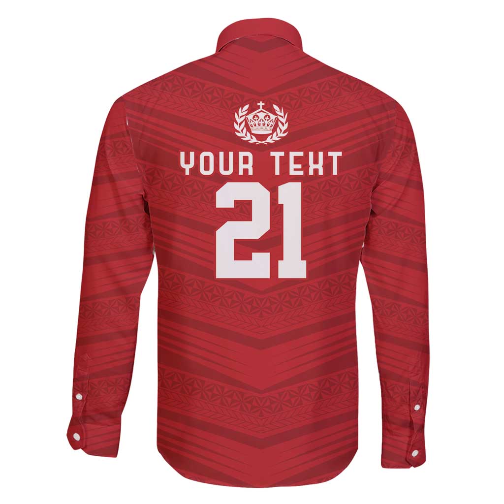 Custom Pacific Rugby Spirit Family Matching Short Sleeve Bodycon Dress and Hawaiian Shirt Tonga Ngatu Pride Red Edition - Polynesian Pride