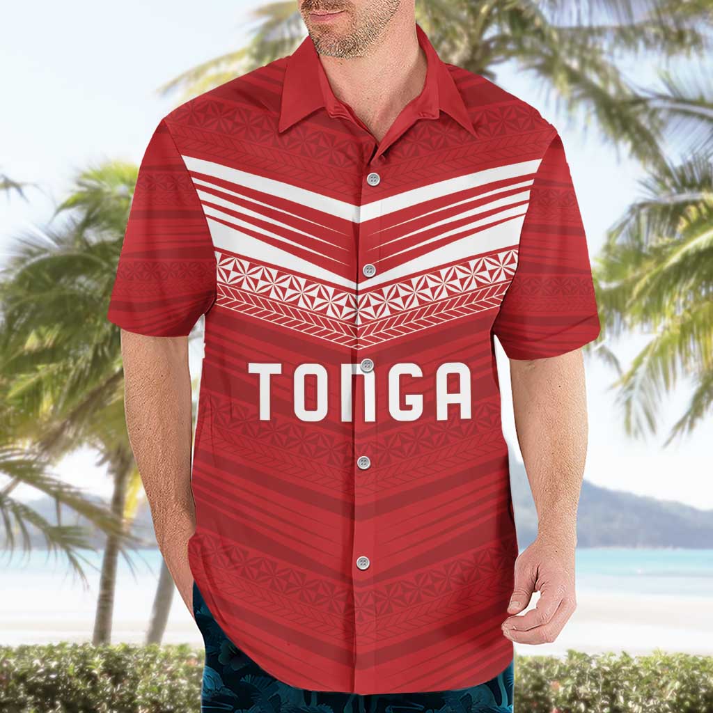 Custom Pacific Rugby Spirit Hawaiian Shirt Tonga Ngatu Pride Red Edition - Polynesian Pride
