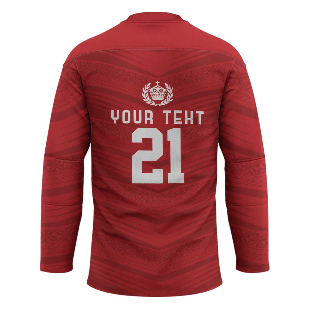Custom Pacific Rugby Spirit Hockey Jersey Tonga Ngatu Pride Red Edition LT9 - Polynesian Pride