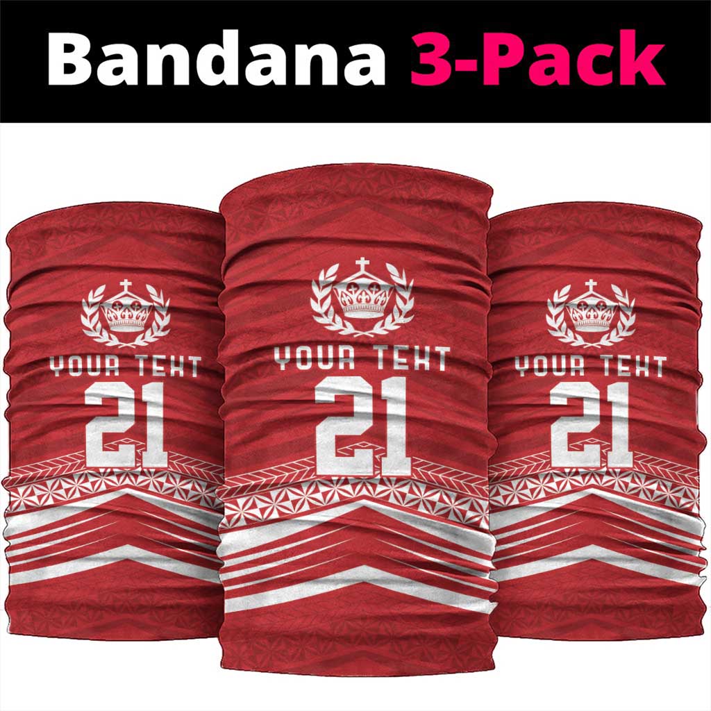 Custom Pacific Rugby Spirit Neck Gaiter Tonga Ngatu Pride Red Edition LT9 package One Size: 25*50cm Red - Polynesian Pride
