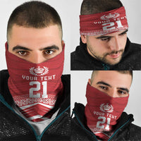 Custom Pacific Rugby Spirit Neck Gaiter Tonga Ngatu Pride Red Edition LT9 - Polynesian Pride