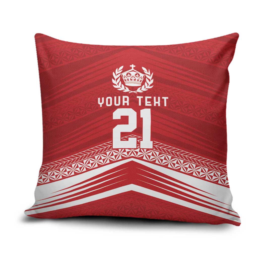 Custom Pacific Rugby Spirit Pillow Cover Tonga Ngatu Pride Red Edition LT9 Red - Polynesian Pride