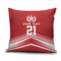 Custom Pacific Rugby Spirit Pillow Cover Tonga Ngatu Pride Red Edition LT9 Red - Polynesian Pride