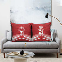 Custom Pacific Rugby Spirit Pillow Cover Tonga Ngatu Pride Red Edition LT9 - Polynesian Pride