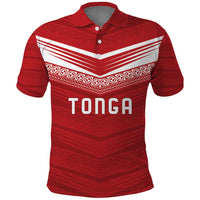 Custom Pacific Rugby Spirit Polo Shirt Tonga Ngatu Pride Red Edition LT9 Red - Polynesian Pride