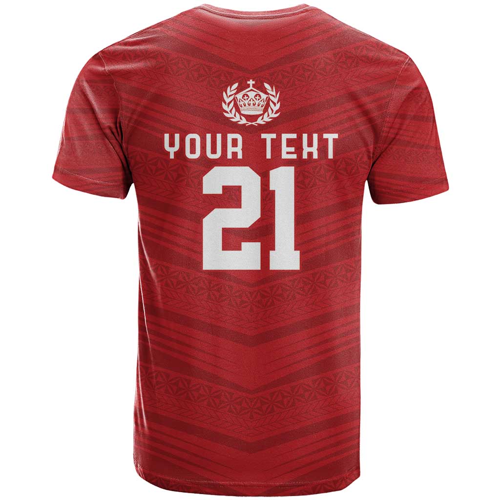 Custom Pacific Rugby Spirit T Shirt Tonga Ngatu Pride Red Edition - Polynesian Pride