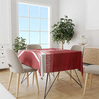 Custom Pacific Rugby Spirit Tablecloth Tonga Ngatu Pride Red Edition LT9 - Polynesian Pride