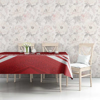 Custom Pacific Rugby Spirit Tablecloth Tonga Ngatu Pride Red Edition LT9 - Polynesian Pride