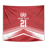 Custom Pacific Rugby Spirit Tapestry Tonga Ngatu Pride Red Edition LT9 - Polynesian Pride