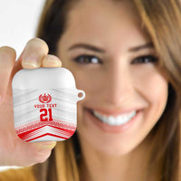 Custom Pacific Rugby Spirit AirPods Case Tonga Ngatu Pride White Edition - Polynesian Pride