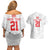 Custom Pacific Rugby Spirit Couples Matching Off Shoulder Short Dress and Hawaiian Shirt Tonga Ngatu Pride White Edition - Polynesian Pride