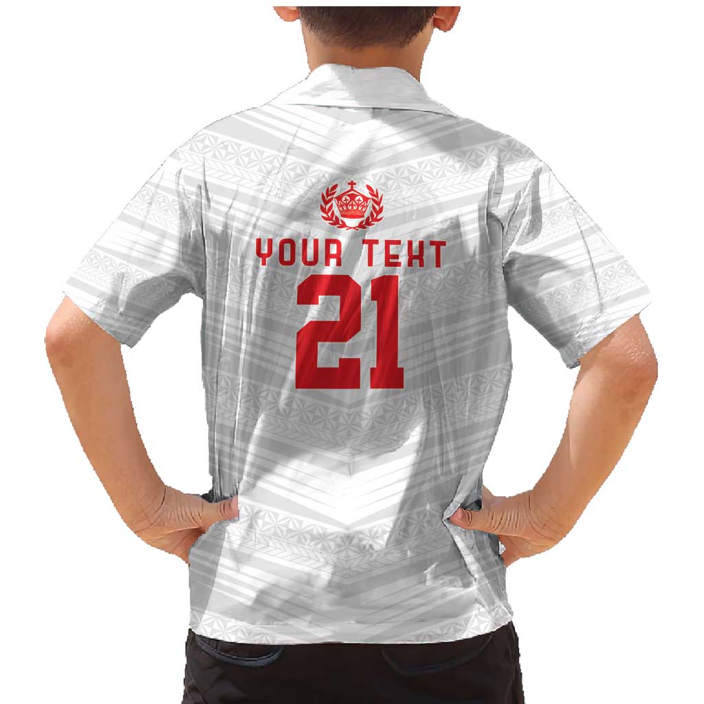 Custom Pacific Rugby Spirit Family Matching Mermaid Dress and Hawaiian Shirt Tonga Ngatu Pride White Edition - Polynesian Pride