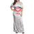 Custom Pacific Rugby Spirit Family Matching Off Shoulder Maxi Dress and Hawaiian Shirt Tonga Ngatu Pride White Edition - Polynesian Pride