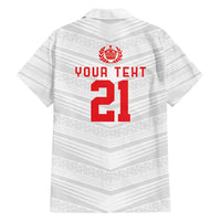 Custom Pacific Rugby Spirit Family Matching Summer Maxi Dress and Hawaiian Shirt Tonga Ngatu Pride White Edition - Polynesian Pride