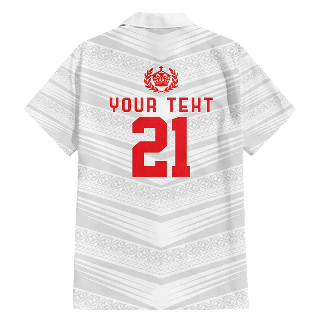 Custom Pacific Rugby Spirit Hawaiian Shirt Tonga Ngatu Pride White Edition - Polynesian Pride