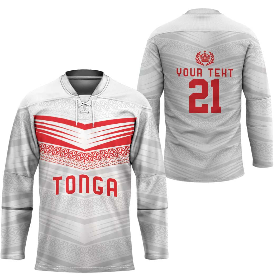 Custom Pacific Rugby Spirit Hockey Jersey Tonga Ngatu Pride White Edition LT9 - Polynesian Pride